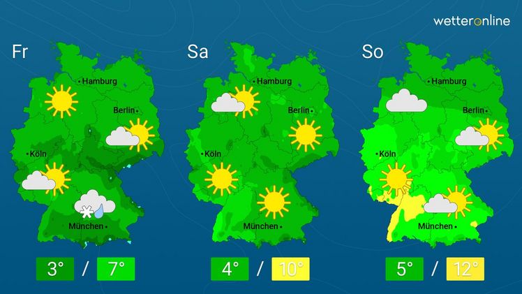 Die aktuelle Wetterkarte. Grafik: WetterOnline.