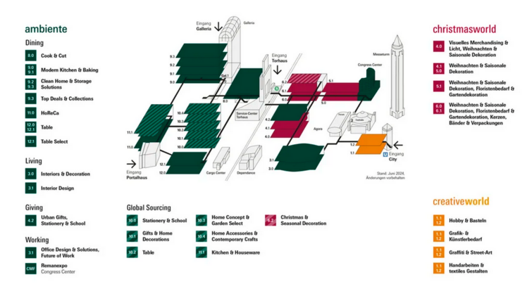 Drei Messen – klar strukturierte Vielfalt für abwechslungsreiche Sortimente. Bild: Messe Frankfurt.