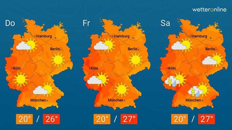 Die aktuelle Wetterkarte. Grafik: WetterOnline.