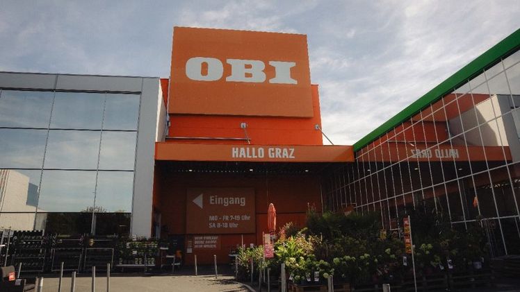 Außenansicht des rundum erneuerten OBI Markts in Graz-Mitte. Bild: Björn B.