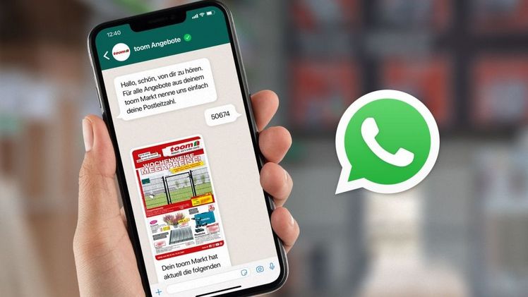 Noch mehr Service: Ab sofort versendet toom seine aktuellen Angebote auch via WhatsApp. Bild: toom.