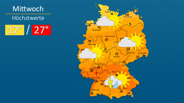 Wettervorschau (Screenshot 60-Sekunden-Wetter). Quelle: WetterOnline. 