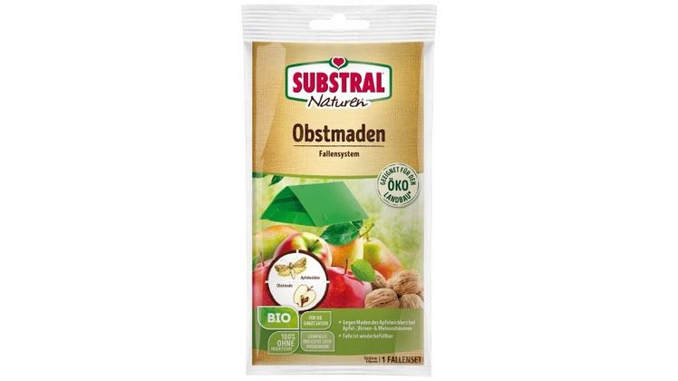 SUBSTRAL® Naturen® Obstmaden Fallensystem wird als Beobachtungsfalle und zur Befallskontrolle des Apfelwicklers an Apfel-, Birnen- und Walnussbäumen eingesetzt. Bild: © Evergreen Garden Care.