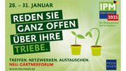 vom 28. bis 31. Januar 2025 versammelt die IPM ESSEN die Pflanzenbranche in der Messe Essen. Grafik: IPM ESSEN.