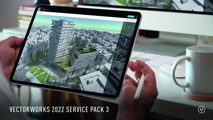 Service Pack 3 für die deutsche Version von Vectorworks 2022 veröffentlicht. Bild: Vectorworks. 