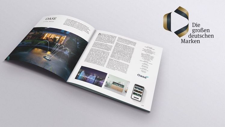 Der Rat für Formgebung präsentiert OASE in seiner Publikation Die großen deutschen Marken. Bild: OASE.