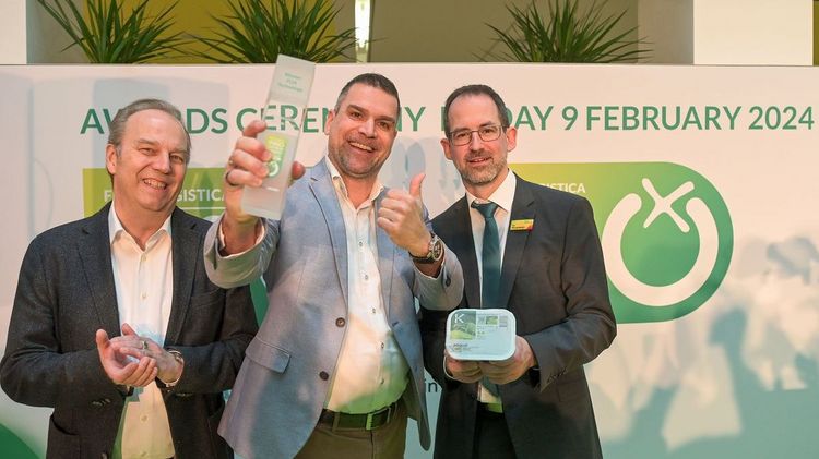 Das Verpackungskonzept „Mirical“ der niederländischen Firma Koppert holt sich den FLIA Technology, der erstmals auf der FRUIT LOGISTICA 2024 vergeben wurde. Foto: Messe Berlin.