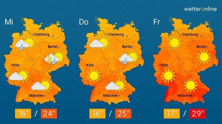 Die aktuelle Wetterkarte. Grafik: WetterOnline.