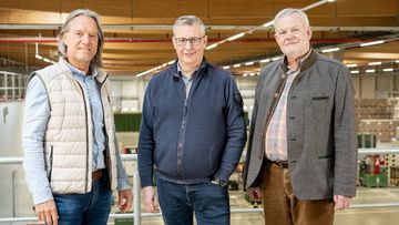 Christian Deyerling Pfalzmarkt-Aufsichtsratsvorsitzender zusammen mit Reinhard Oerther (Vorstand Vertrieb) und Hans-Jörg Friedrich (Vorstand Organisation). Bild: Pfalzmarkt eG.
