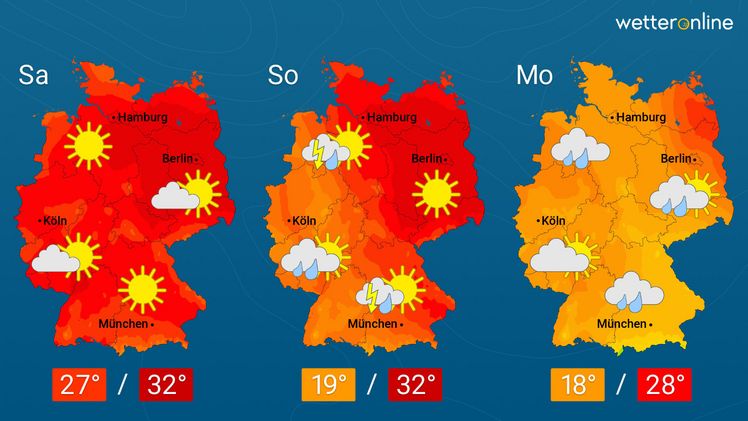 Die aktuelle Wetterkarte. Grafik: WetterOnline.