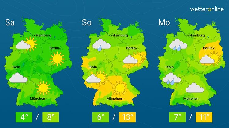 Die aktuelle Wetterkarte. Grafik: WetterOnline.