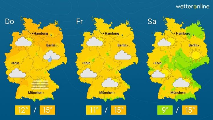 Die aktuelle Wetterkarte. Grafik: Wetteronline.