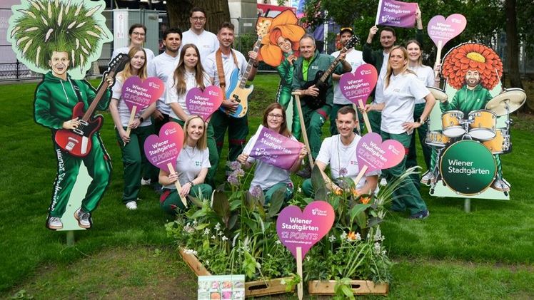 Zum ESC erwachen die diesjährigen Sommerblumen als Wiener Blumen-Combo zum Leben. Bild: Wiener Stadtgärten / Burski.
