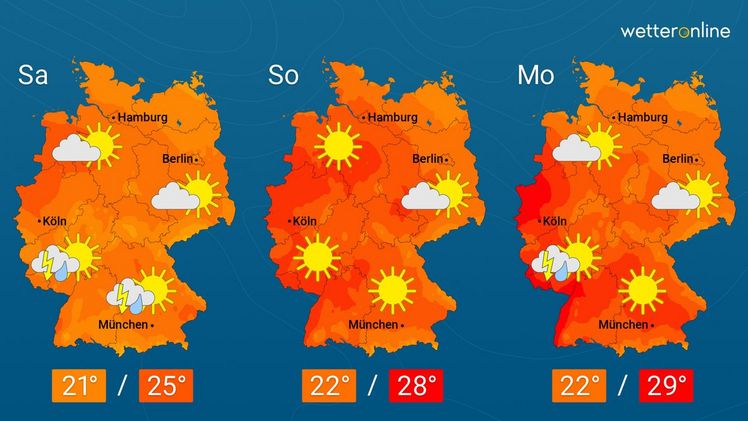 Die aktuelle Wetterkarte. Grafik: WetterOnline.