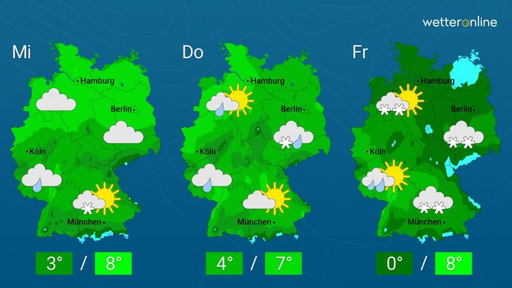 Die aktuelle Wetterkarte. Grafik: WetterOnline.