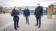Von links: BUGA-Geschäftsführerin Kathrin Weiß, Thüringens Ministerpräsident Bodo Ramelow und Erfurts Oberbürgermeister Andreas Bausewein. Bild: PP Braun.