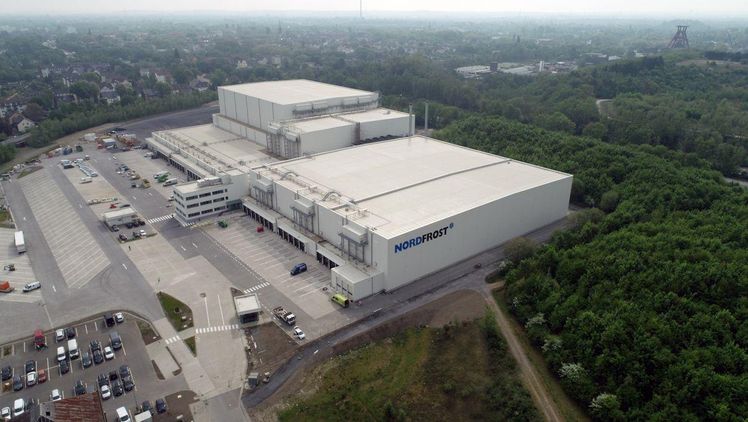 Das neue NORDFROST-Logistikzentrum in Herne aus der Luft betrachtet. Bild: NORDFROST.
