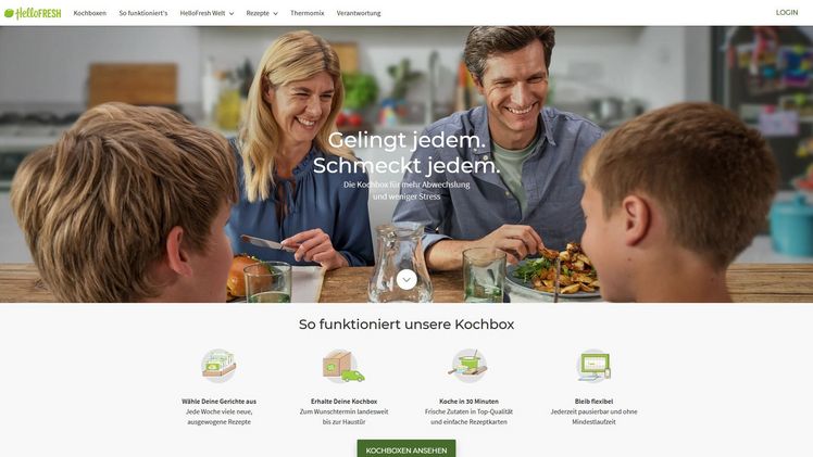 HelloFresh-Website. Screenshot: GABOT.
