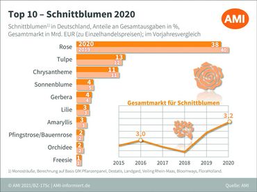 Schnittblumen 2020. Grafik: AMI im Auftrag des ZVG.