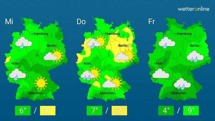 Die aktuelle Wetterkarte. Grafik: WetterOnline.