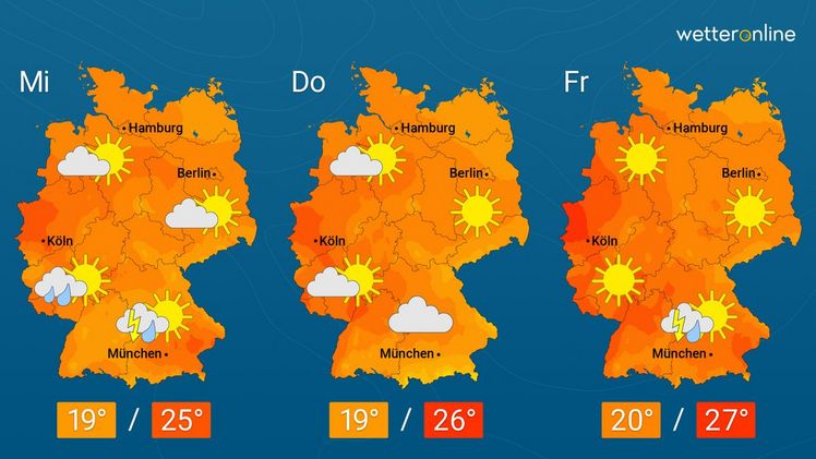 Die aktuelle Wetterkarte. Grafik: WetterOnline.