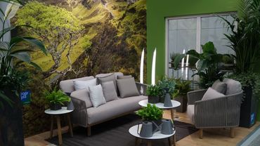 Die POS Green Solution Insel Living with plants zeigte aktuelle, innovative Lösungen für das pflegeleichte Leben mit Pflanzen. Bild: GABOT.