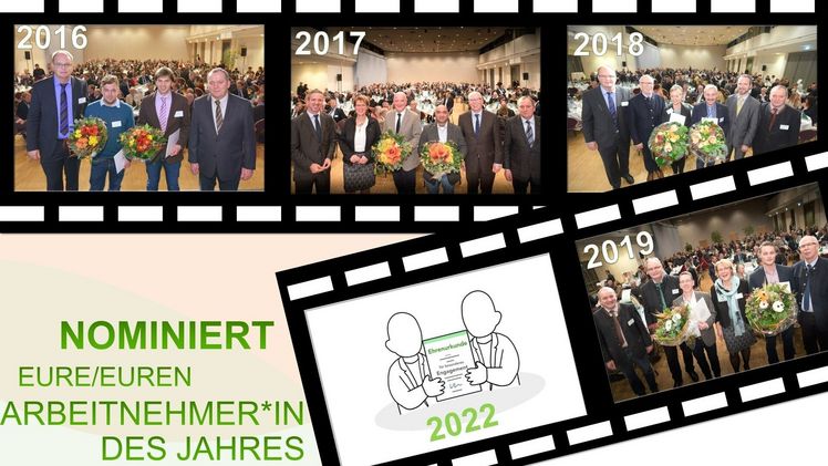 Collage aus Fotos der Arbeitnehmerpreisverleihungen 2016 (Foto von Thorsten Ritzmann), 2017, 2018 (Fotos von Wolfgang Ehrecke) und 2019 (Foto von Thorsten Ritzmann) - © HaiYen Trinh.