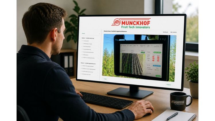 Munckhof Fruit Tech Innovators bringt praktische E-Learnings und Masterclasses zu den neuesten Sprühtechniken im Obstbau auf den Markt. Bild: Munckhof Fruit Tech Innovators.