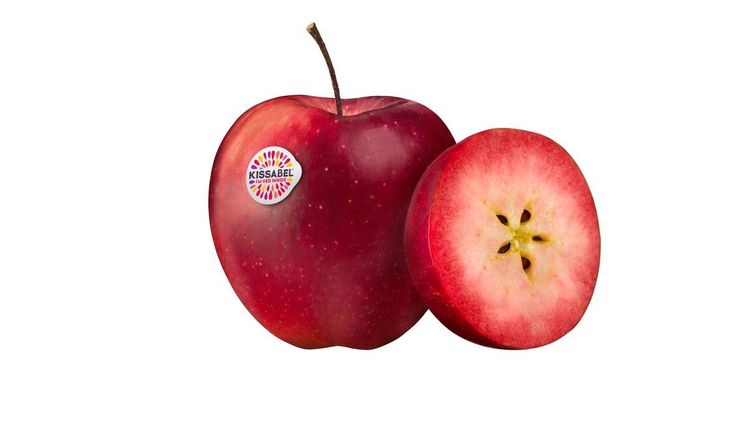 Die Marke Kissabel® steht für verschiedene Apfelsorten mit farbigem Fruchtfleisch von Rosa bis Tiefrot. Bild: Kissabel®.