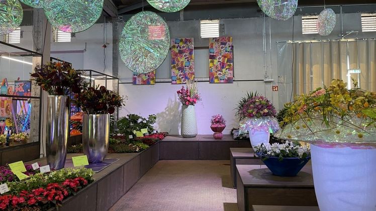 Impressionen der 7. Hallenschau der BUGA Mannheim 2023: „Zurück in die Zukunft“ lautet das Motto der Schau, die die 1990er Jahre wiederauferstehen lässt. Bild: © Deutsche Bundesgartenschau-Gesellschaft.