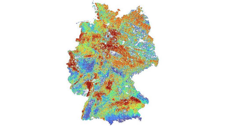 Pestizidrisiken für Bestäuber in Deutschland.  Grafik: RPTU, Sascha Bub, 2023.