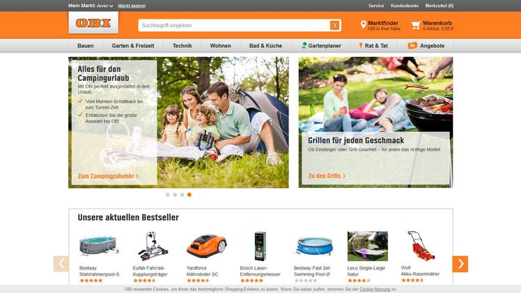Bildschirmabbildung: obi.de.