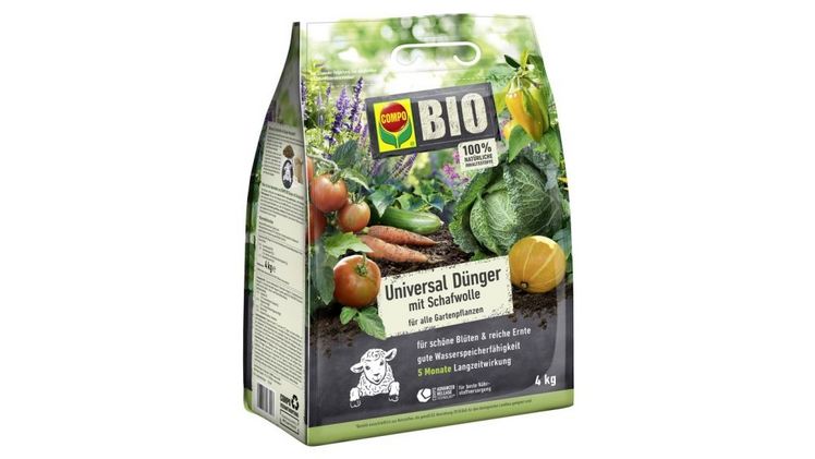 Schafwolle als nachhaltige Düngerkomponente bietet eine fünfmonatige Langzeitversorgung und außergewöhnliche Wasserspeicherfähigkeit. Bild: © COMPO GmbH.