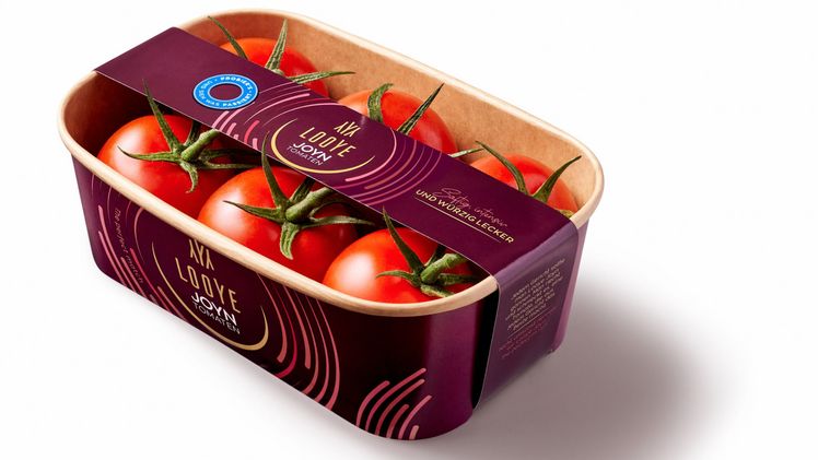 Die neue Verpackung der Looye Joyn ist komplett über die Papiertonne recycelbar und enthält nun noch mehr der leckeren Premium-Tomaten. Bild: Looye.
