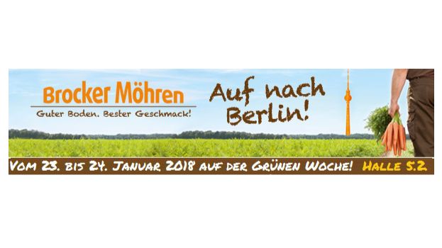 Brocker Möhren - Präsentiert sich auf der "Grünen Woche". Bild: Brocker Möhren.