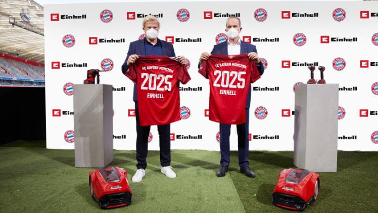 Einhell und FC Bayern München besiegeln Partnerschaft: Zwei Champions, eine Mission  "Möglichmachen". Bild: Einhell.
