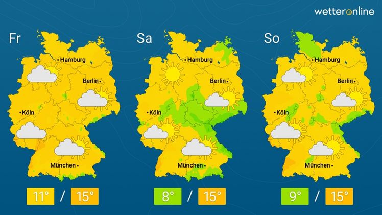 Die aktuelle Wetterkarte. Grafik: WetterOnline.