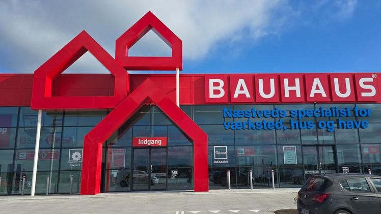 Die neue BAUHAUS Fassade im dänischen Næstved. Bild: BAUHAUS AG.