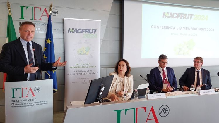 Die Macher der Macfrut 2024 gaben auf der Pressekonferenz die aktuellen Zahlen bekannt. Bild: Macfrut. 