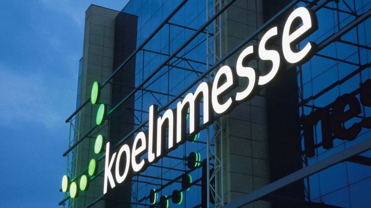 Koelnmesselogo am Eingang Ost. Bild: Koelnmesse.