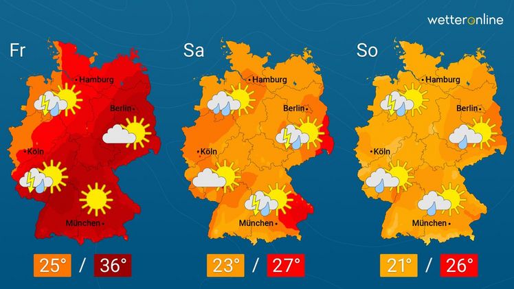 Die aktuelle Wetterkarte. Grafik: WetterOnline.