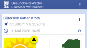 Der neue App entwickelt von der Deutsche Wetterdienst. Bild DWD.