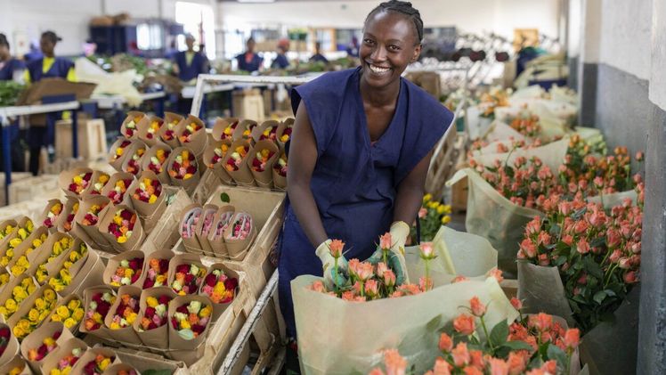 Die Dutch Flower Group hat dazu beigetragen, Blumenarbeiterinnen in Ländern mit niedrigem Einkommen mit zusätzlichen Mitteln auszustatten. Bild: DFG/Fairtrade.