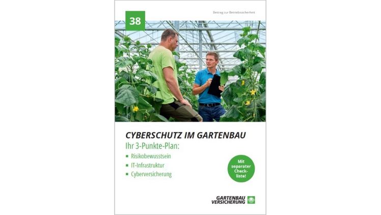 Der Beitrag zur Betriebssicherheit Nr.38 dreht sich rund ums Thema Cyberschutz und plädiert für mehr Risikobewusstsein, eine optimierte IT-Infrastruktur und angepassten Versicherungsschutz. Bild: © Gartenbau-Versicherung VVaG.