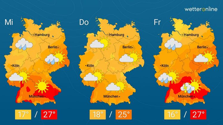 Die aktuelle Wetterkarte. Grafik: WetterOnline.