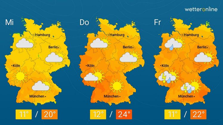 Die aktuelle Wetterkarte. Grafik: WetterOnline.