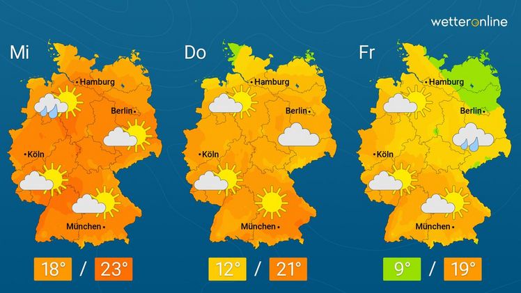 Die aktuelle Wetterkarte. Grafik: WetterOnline.