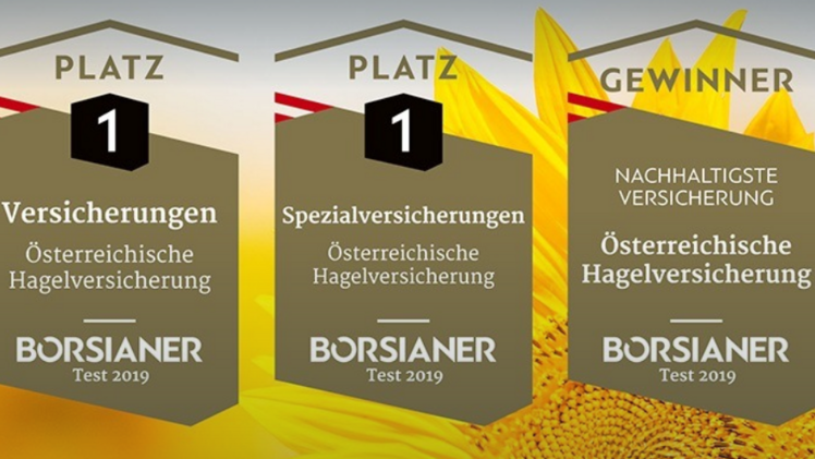 Platz 1 ist ein anerkannter Maßstab in der nationalen Finanzbranche. Bild: Österreichische Hagelversicherung.