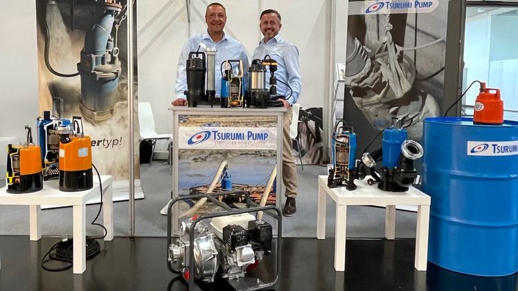 Tsurumi zeigte auf der Galabau seine neuen Motorpumpen für Schmutzwasser. Bild: Tsurumi.