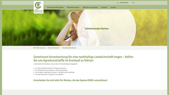 Mit einer neuen Datenbank auf der ERDE Homepage können Nutzer von Agrarkunststoffen ganz gezielt nach Produktnamen recherchieren. Bild: ERDE.